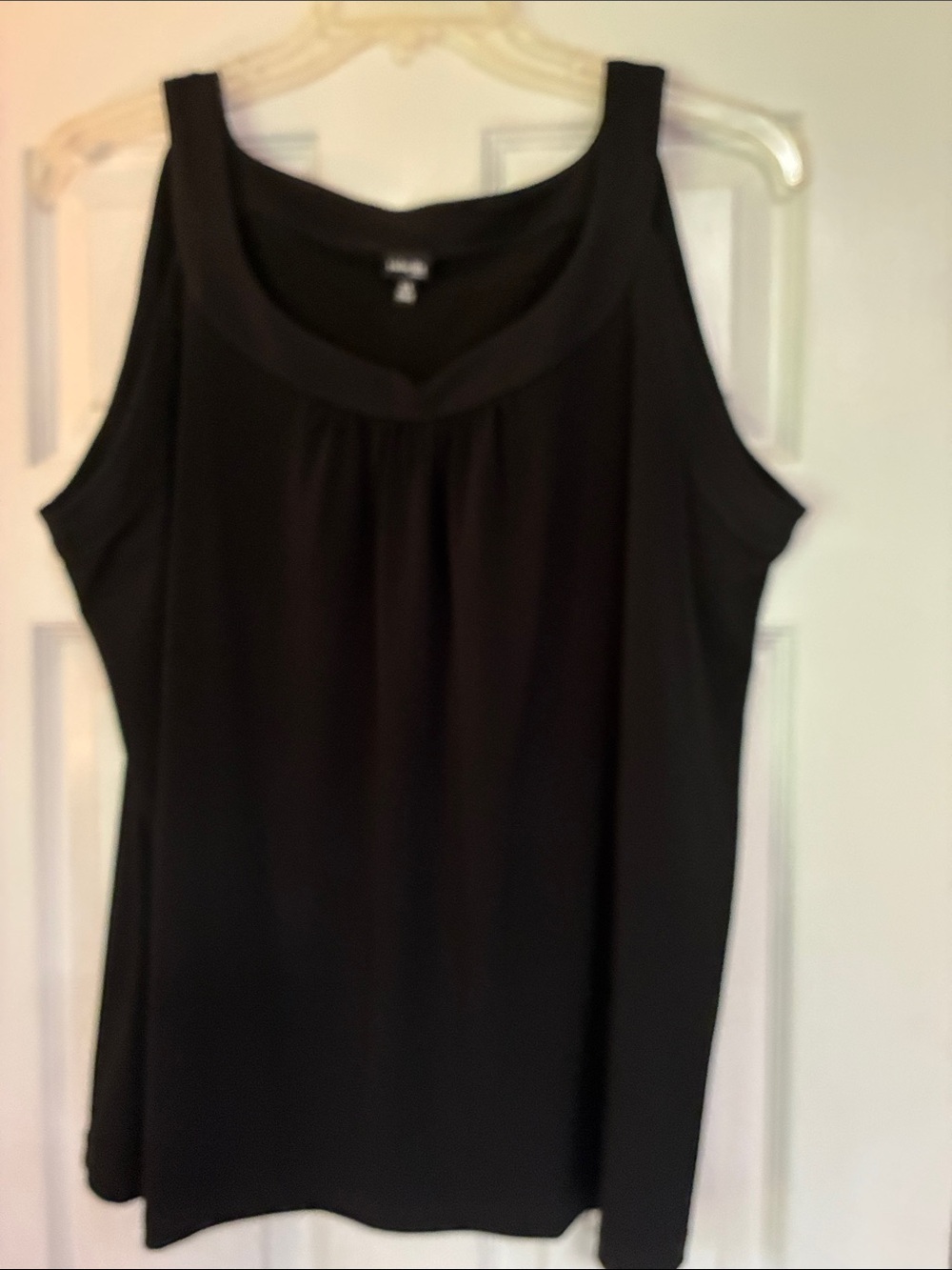 Rafaella Black Scoop Neck Tank Top 2X